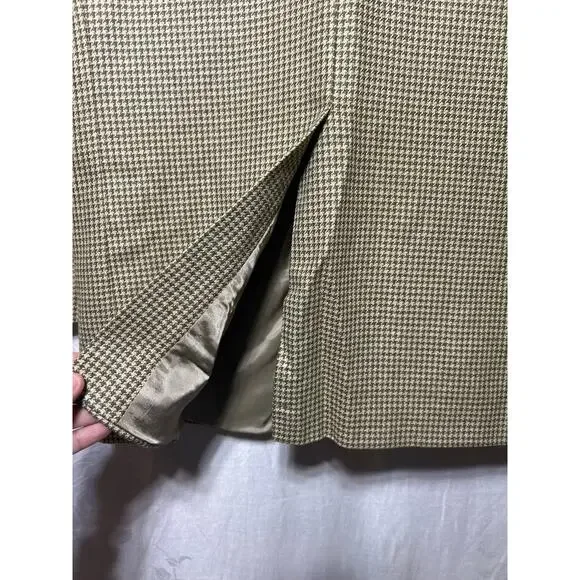 Vintage Burberrry London Sport Coat 43R Brown Tan Houndstooth Suit - Picture 11 of 15